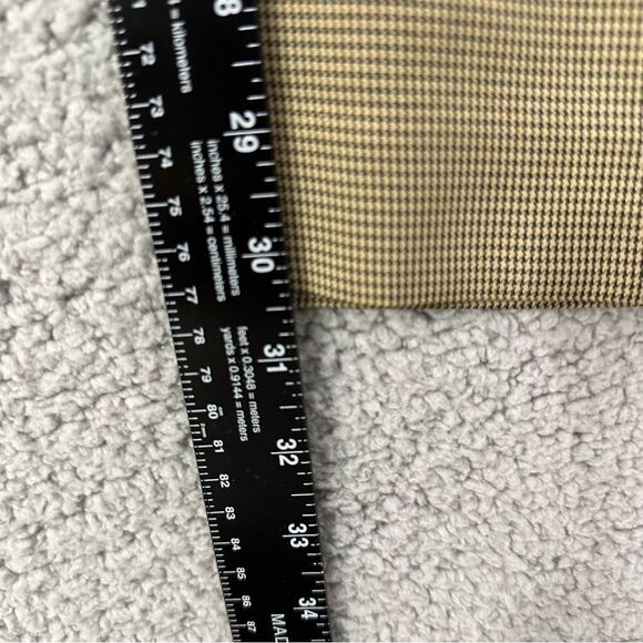 Reaction Kenneth Cole Dress Pants Men 36x30 Tan Houndstooth Pleated Slacks - Picture 8 of 10